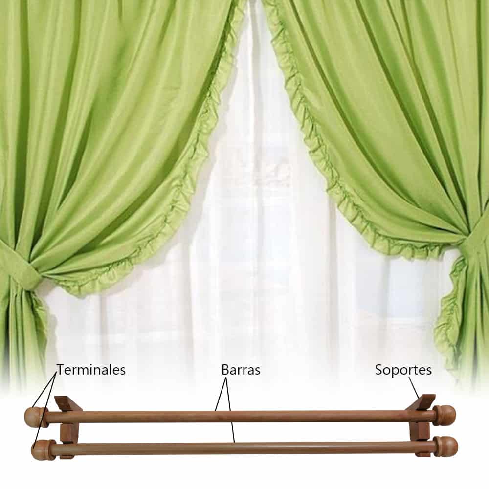 Barra de madera para cortina